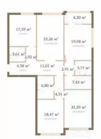 Продажа квартиры площадью 153 м² 10 этаж в Red Side по адресу Пресня, Сергея Макеева ул., 9